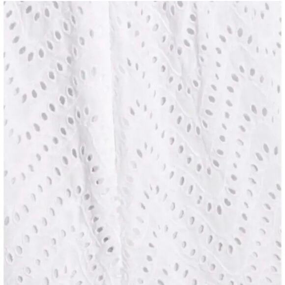 Vineyard Vines White Eyelet Ruffle Bottom Fit Flare Sleeveless Allamanda Dress 6 - Picture 5 of 12